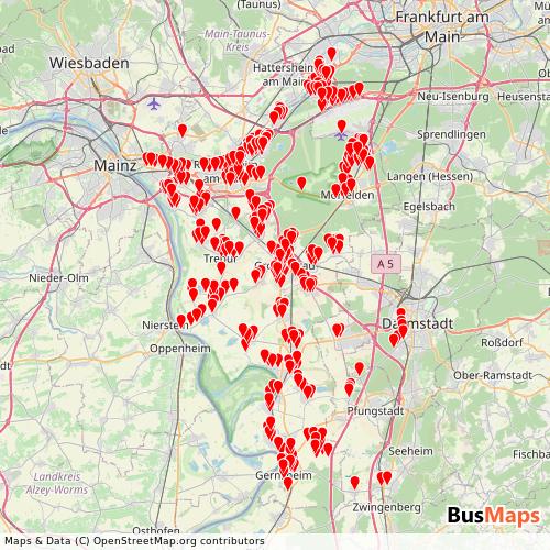 Transit Data for Germany by Lnvg-Gg with Stops on Map
