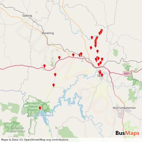 Transit Data for Australia by Bush Enterprises with Stops on Map