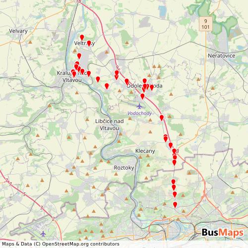 Transit Data for Czech Republic by Ekoservis Transpeed, a.s. with Stops on Map
