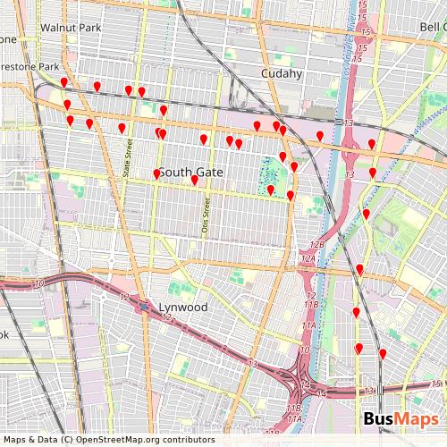 Transit Data for United States by Get Around Town Express with Stops on Map