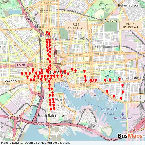 Transit Data for United States by Umb with Stops on Map