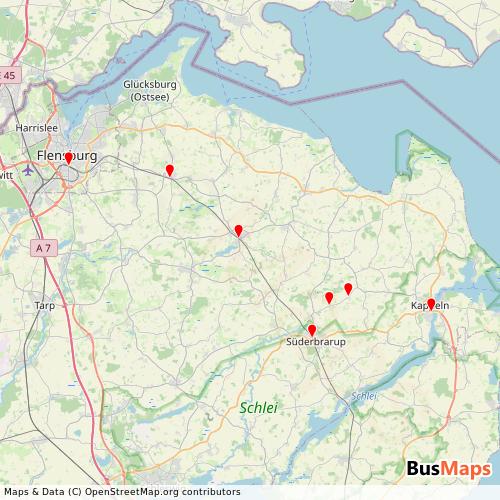 Transit Data for Germany by Angelner Dampfeisenbahn with Stops on Map