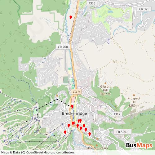 Transit Data for United States by Breck-Vail with Stops on Map