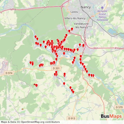 Transit Data for France by Tmm with Stops on Map