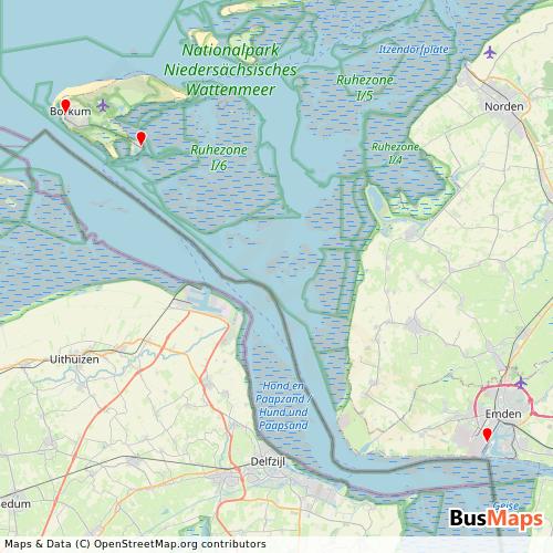 Transit Data for Germany by Aktien-Gesellschaft Ems with Stops on Map
