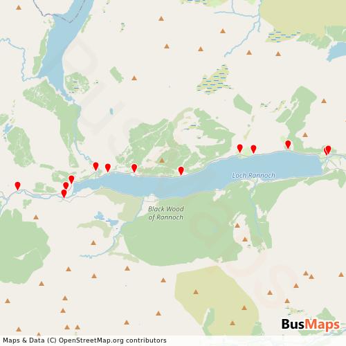 Transit Data for United Kingdom by J R Services with Stops on Map