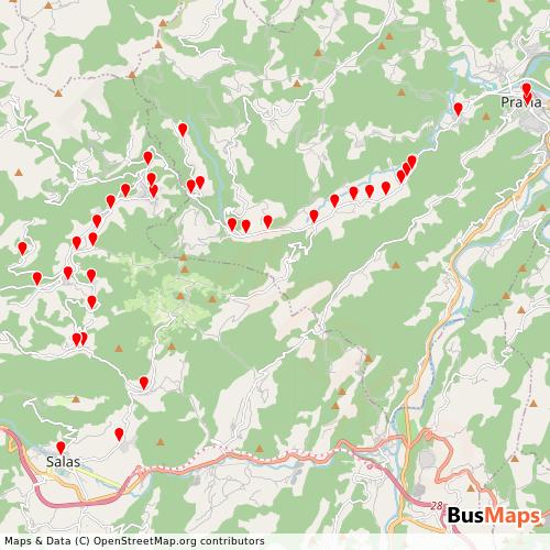 Transit Data for Spain by Autos Mallecina Sl with Stops on Map