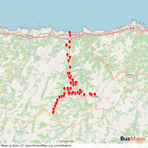 Transit Data for Spain by Automóviles Garrido Sl with Stops on Map