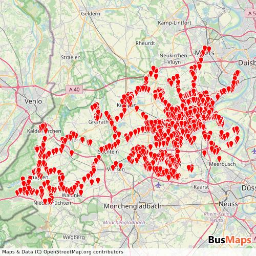Transit Data for Germany by SWK Mobil Gmbh with Stops on Map