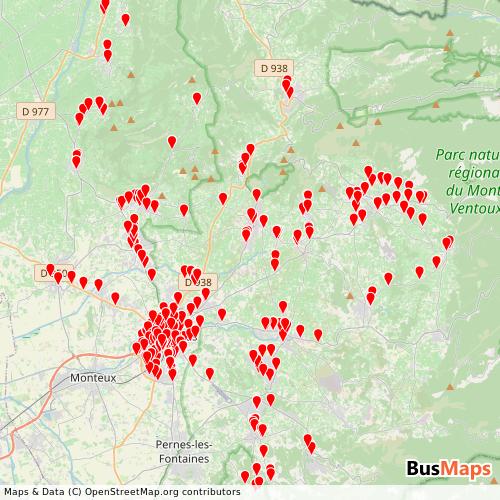 Transit Data for France by Transcove with Stops on Map