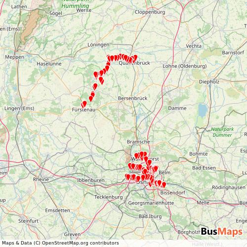 Transit Data for Germany by Reisebüro Beckermann with Stops on Map
