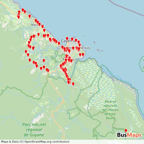Transit map showing agglobus-fra routes and stops in France