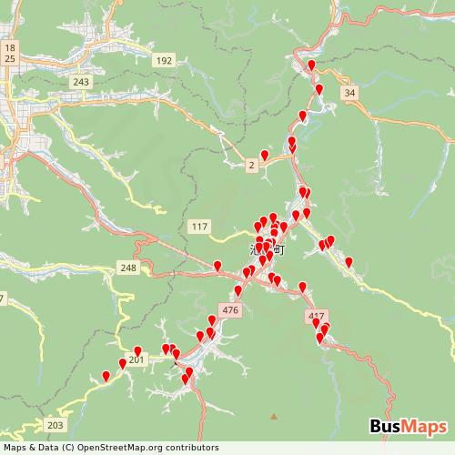 Transit map showing chi-tian-ting-komiyunitei-fu-jing routes and stops in Japan