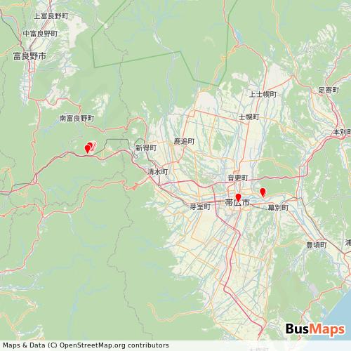 Transit map showing hoshinoresorts-tomamu routes and stops in Japan