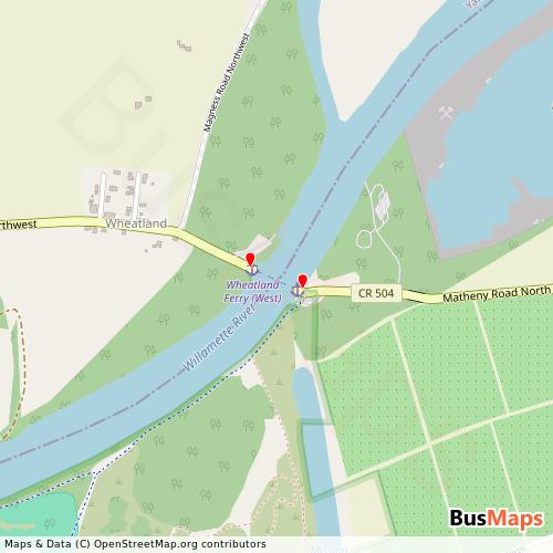 Transit map showing oregon-gtfs-trilliumtransit-com-wheatland-ferry-1 routes and stops in United States