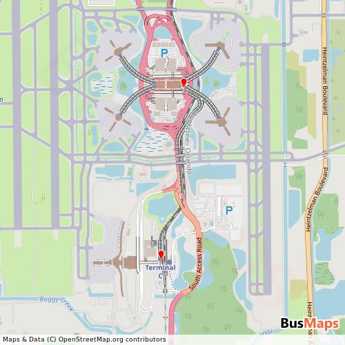 Transit map showing orlando-airport-people-mover routes and stops in United States