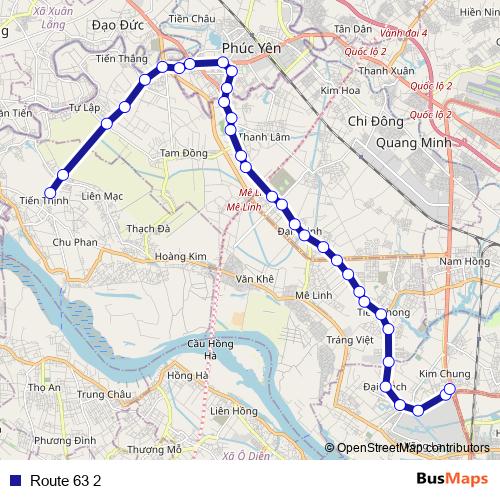 Route 63 2 bus Line Map