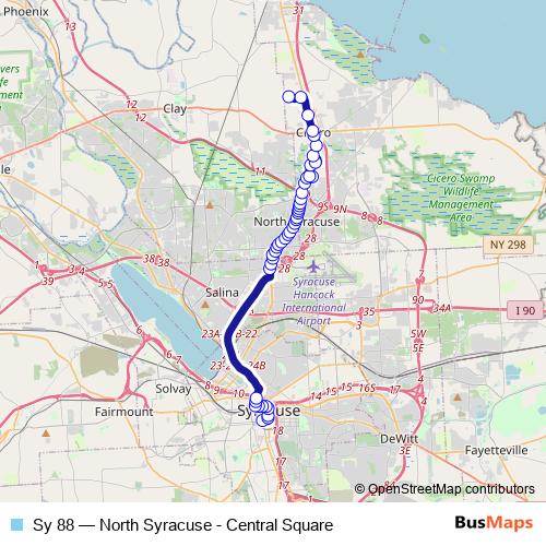 Sy 88 bus Line Map