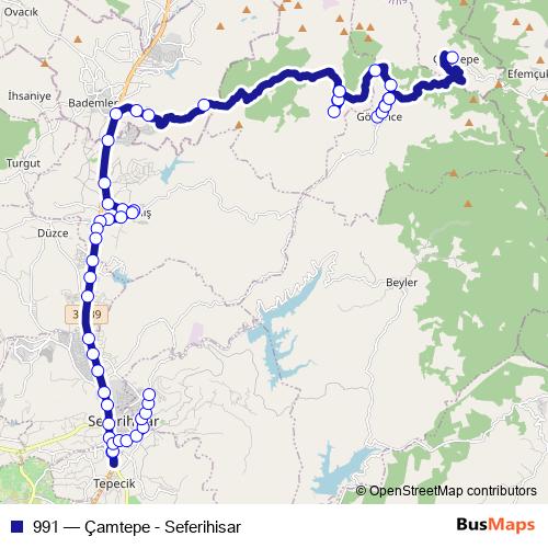 991 bus Line Map