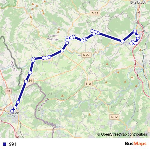 991 bus Line Map