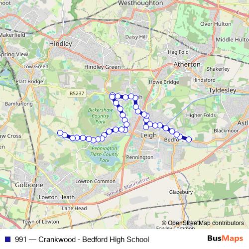 991 bus Line Map