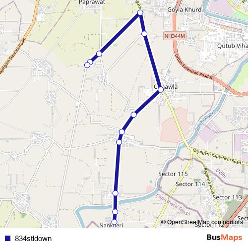 834stldown bus Line Map