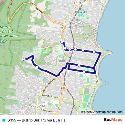 S355 bus Line Map