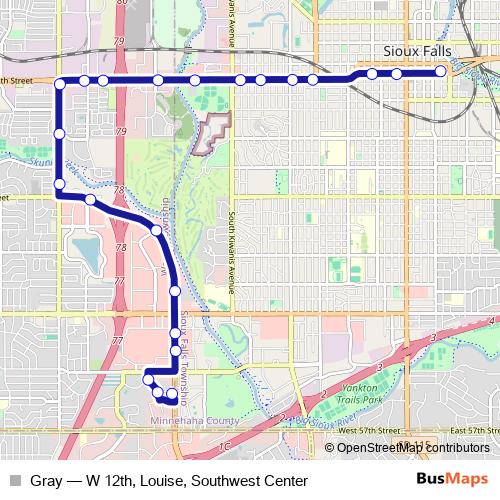 Gray bus Line Map