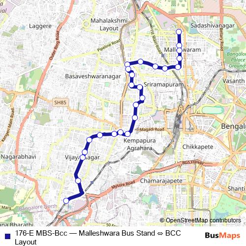 176-E MBS-Bcc bus Line Map