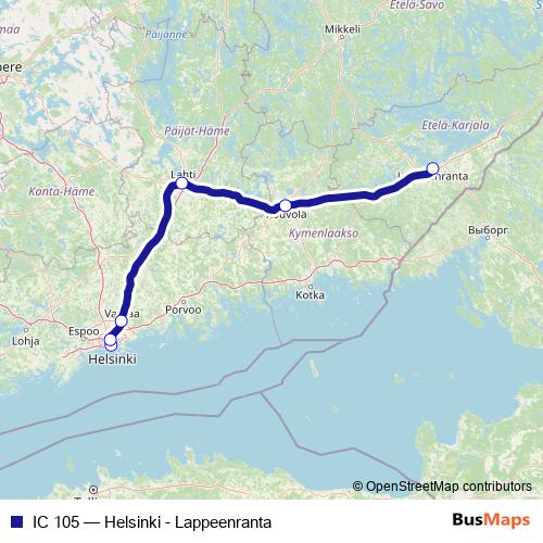 IC 105 rail Line Map