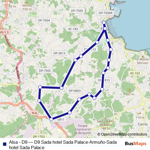 Alsa - D9 bus Line Map