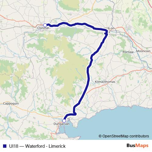 Ul18 bus Line Map