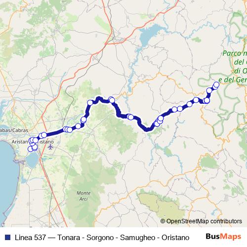 Linea 537 bus Line Map