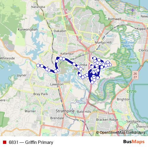 6831 bus Line Map