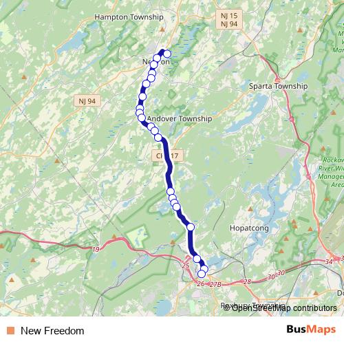 New Freedom bus Line Map
