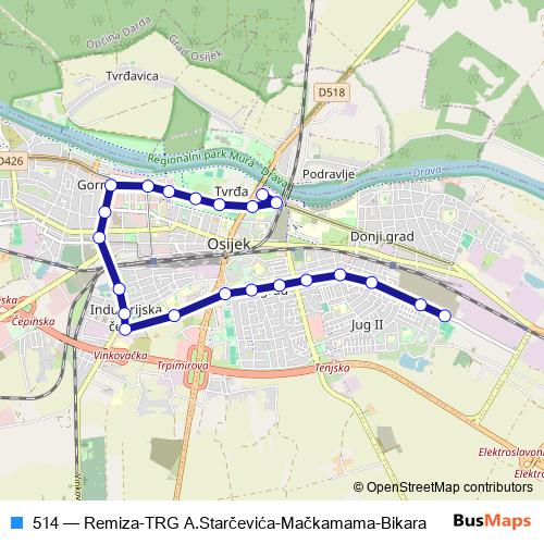 514 tram Line Map