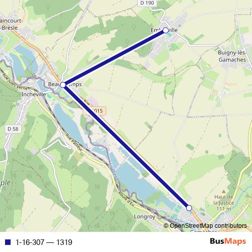 1-16-307 bus Line Map