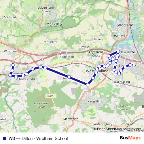W3 bus Line Map