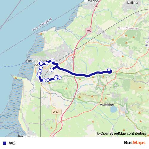 W3 bus Line Map