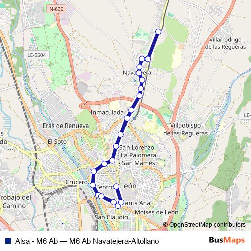 Alsa - M6 Ab bus Line Map