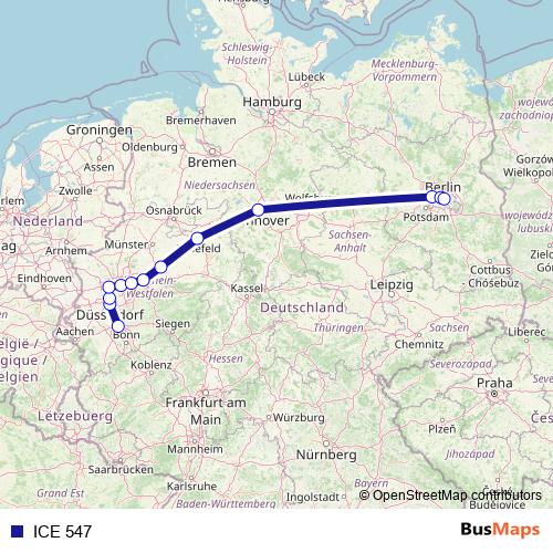 ICE 547 rail Line Map