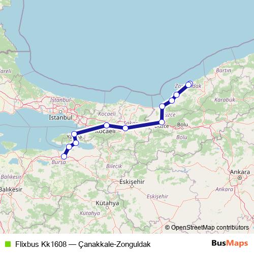 Flixbus Kk1608 bus Line Map