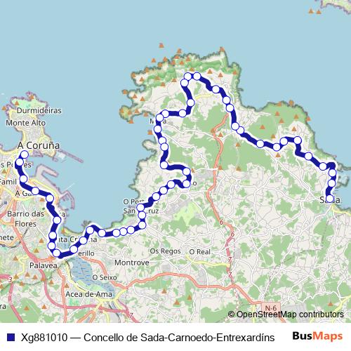 Xg881010 bus Line Map