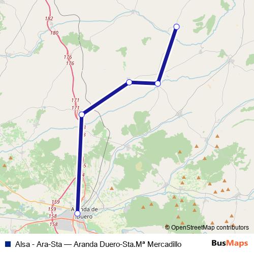 Alsa - Ara-Sta bus Line Map