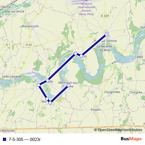 7-5-305 bus Line Map