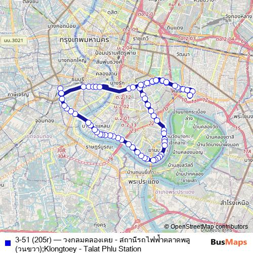 3-51 (205r) bus Line Map