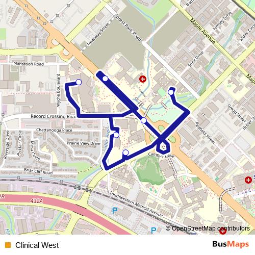 Clinical West bus Line Map