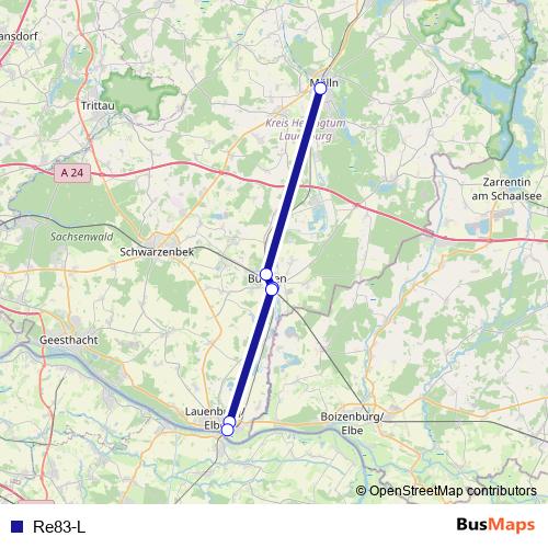 Re83-L bus Line Map