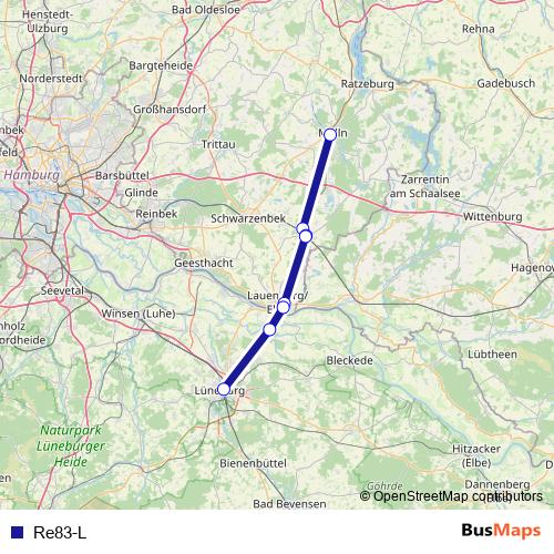 Re83-L bus Line Map