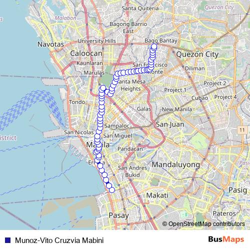 Munoz-Vito Cruzvia Mabini bus Line Map
